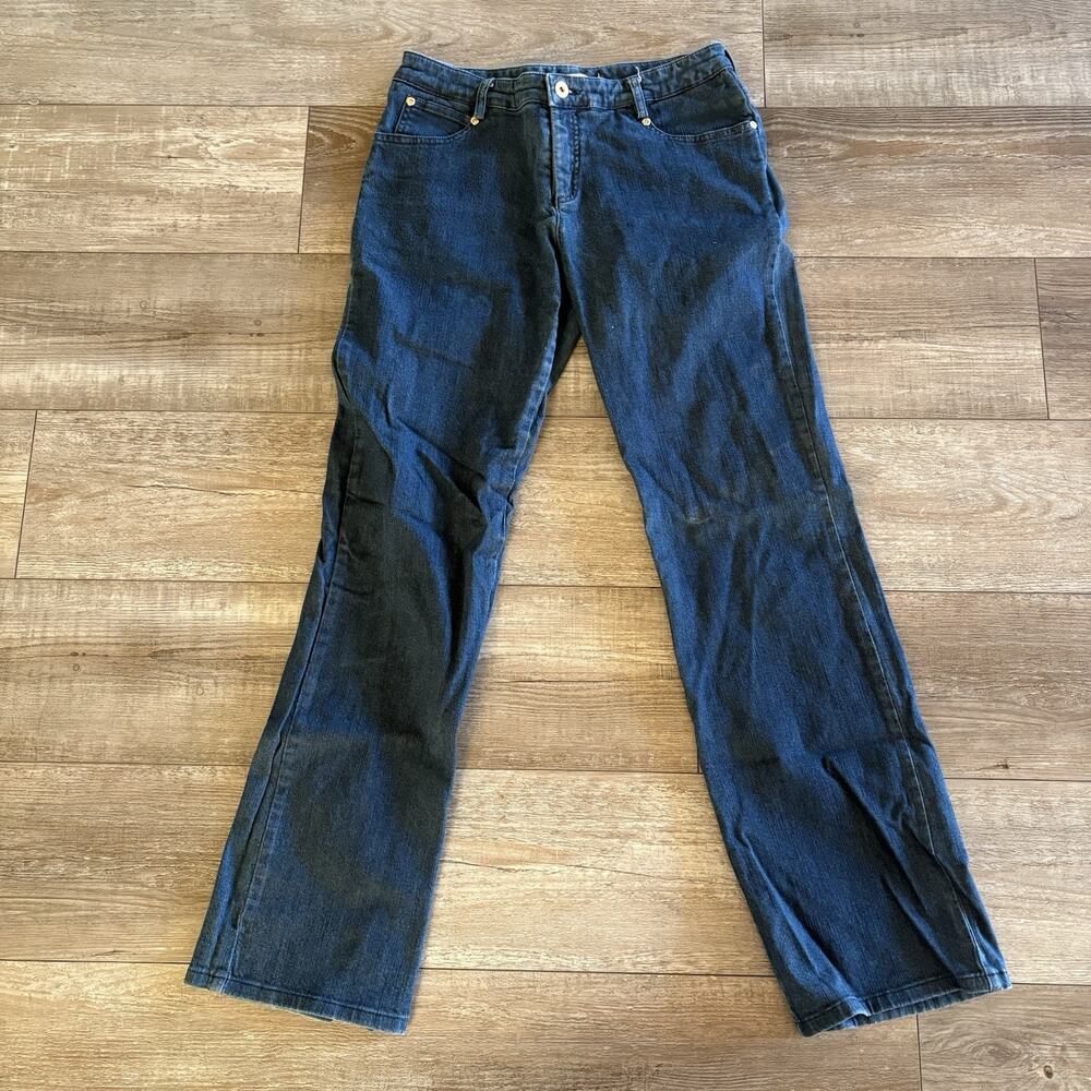 St. John Couture Jeans‎ Womens Size 8 Mid-Rise Dark Wash Denim Boot Cut Designer